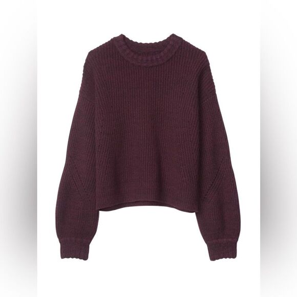 Athleta Wool Cashmere Lucca Purple Bubble Sleeve Sweater XS - Picture 3 of 6